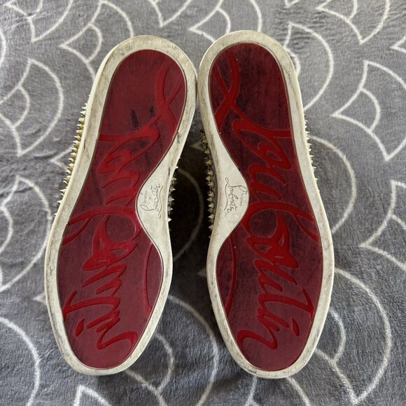 Christian Louboutin High Top Sneaker Flat Spikes Crystals Stra Men\'s Sz EU43 main image 13